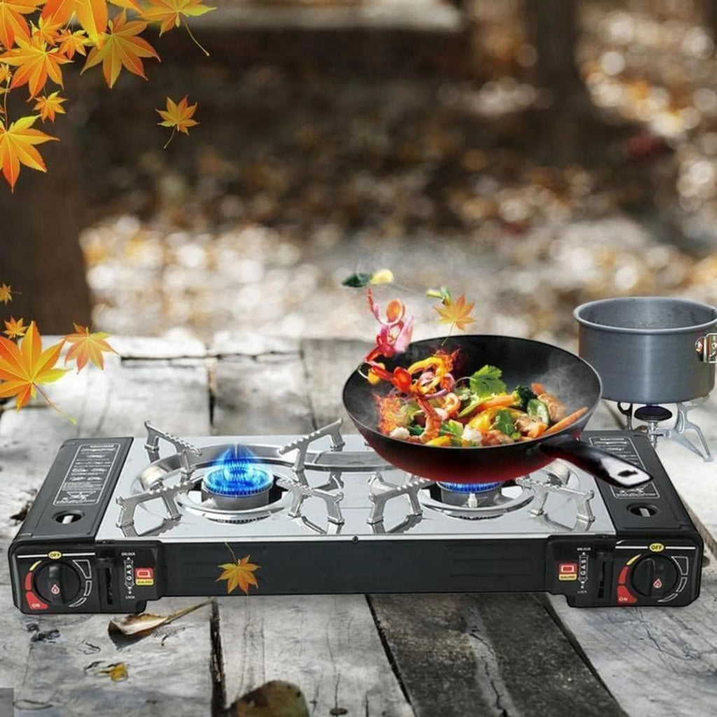 Portable Dual Burner Gas Stove