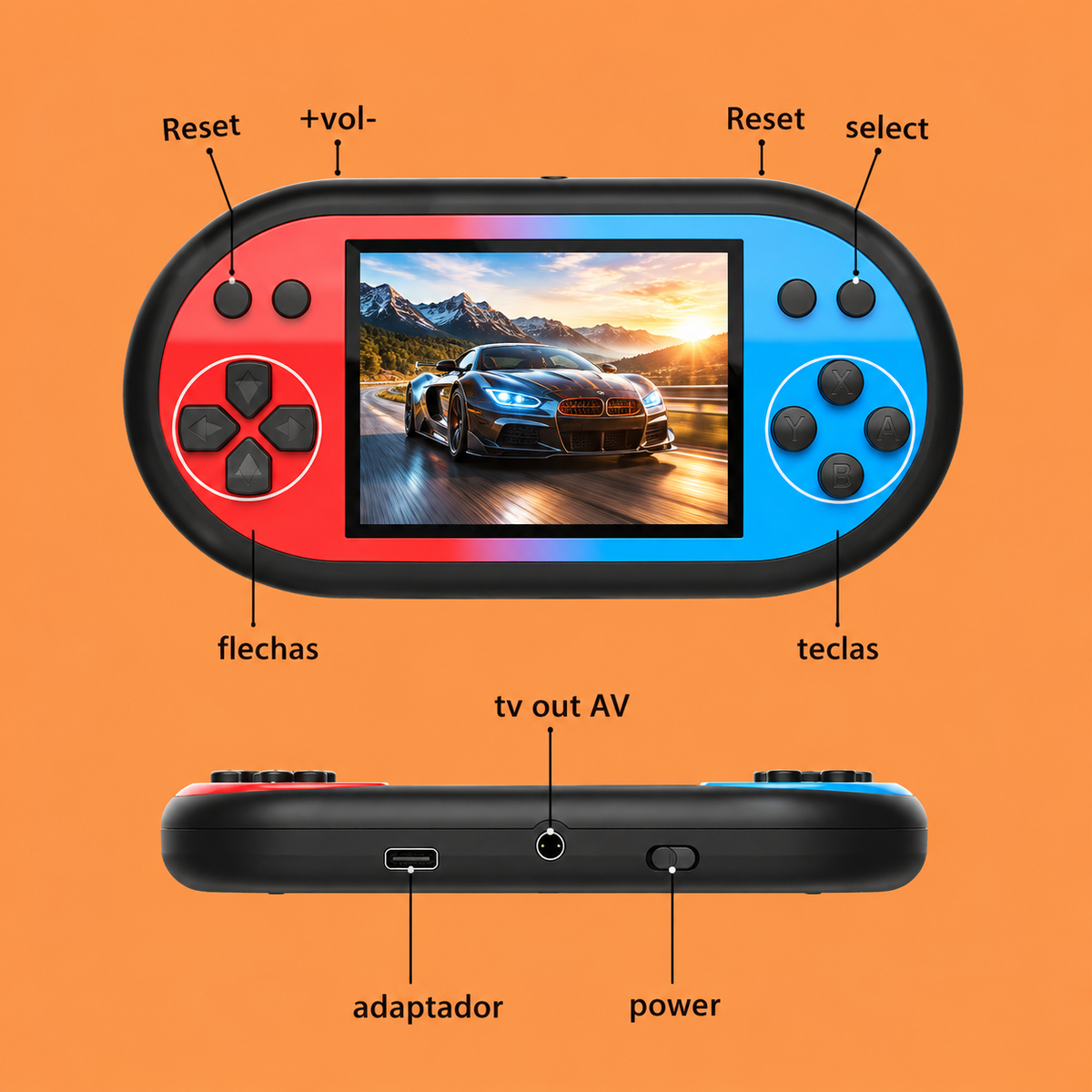 Q8 520-in-1 Handheld Game Player