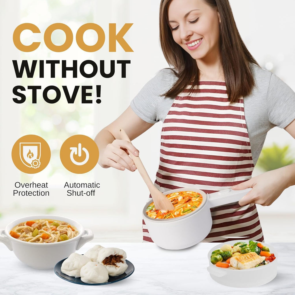 Buy 2L Mini Electric Cooker with Steamer Basket in KSA