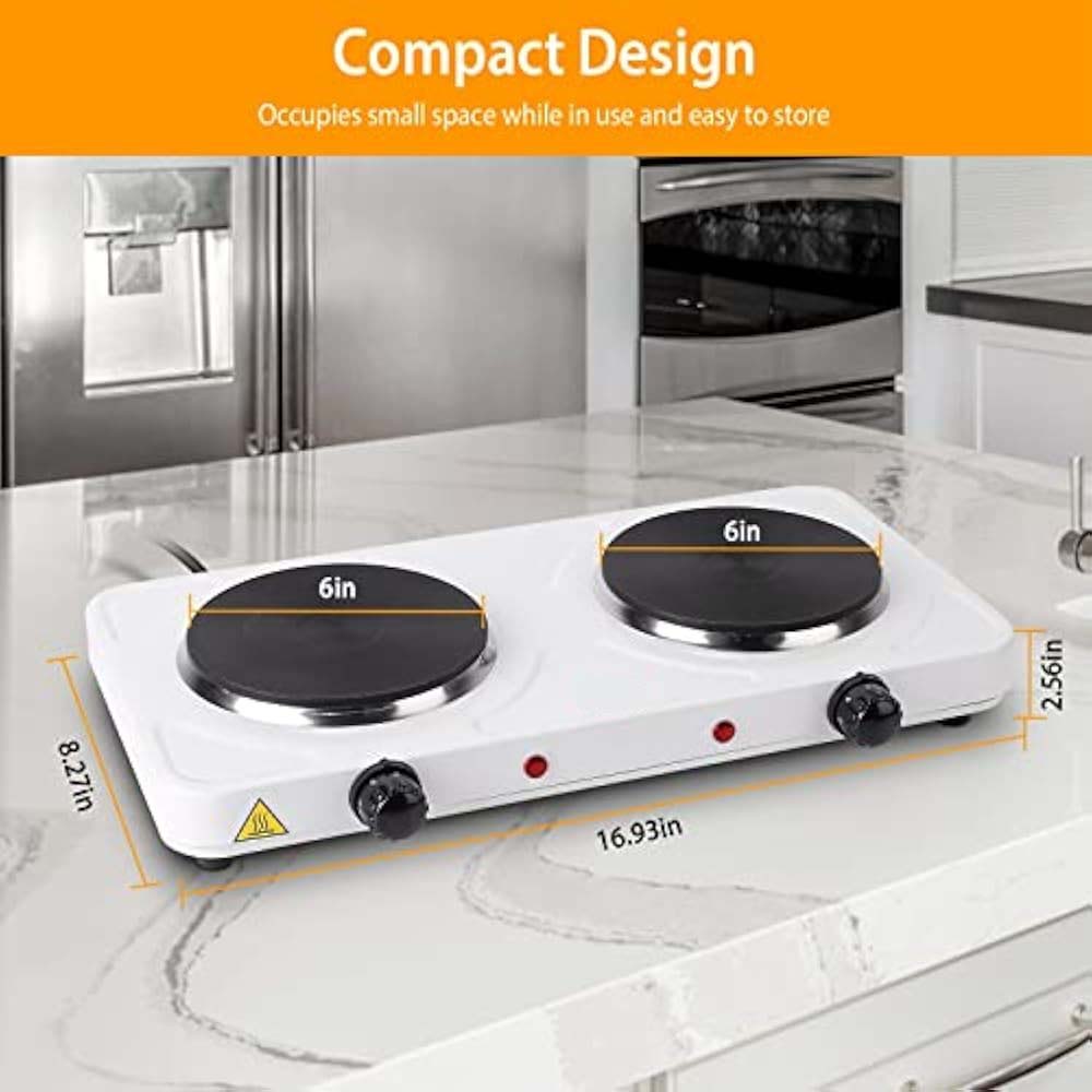 Dual Electric Hot Plate with Cast Iron Burners