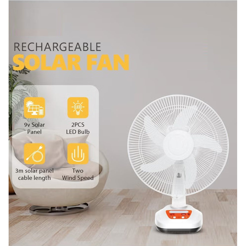 12-Inch Solar Powered Table Fan