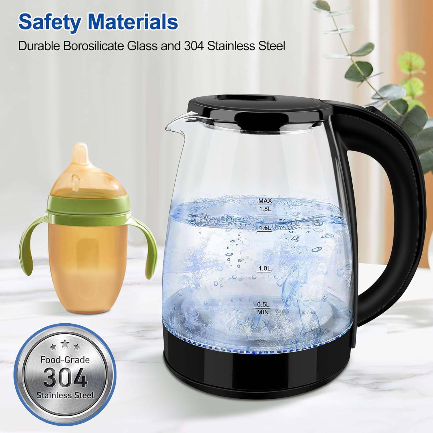 GLASS ELECTRIC KETTLE 2L FAST BOIL