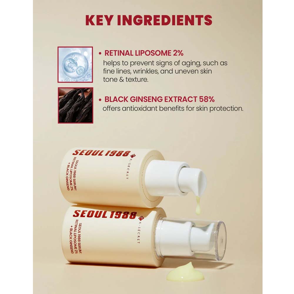 K-Secret SEOUL 1988 Serum with Retinal Liposome 2% & Black Ginseng