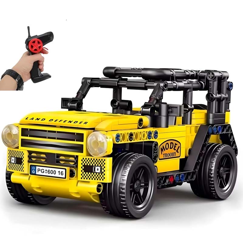 Come Alive 1:16 Scale RC Land Defender Rover. 446-piece DIY building kit with remote control. STEM engineering toy for kids.