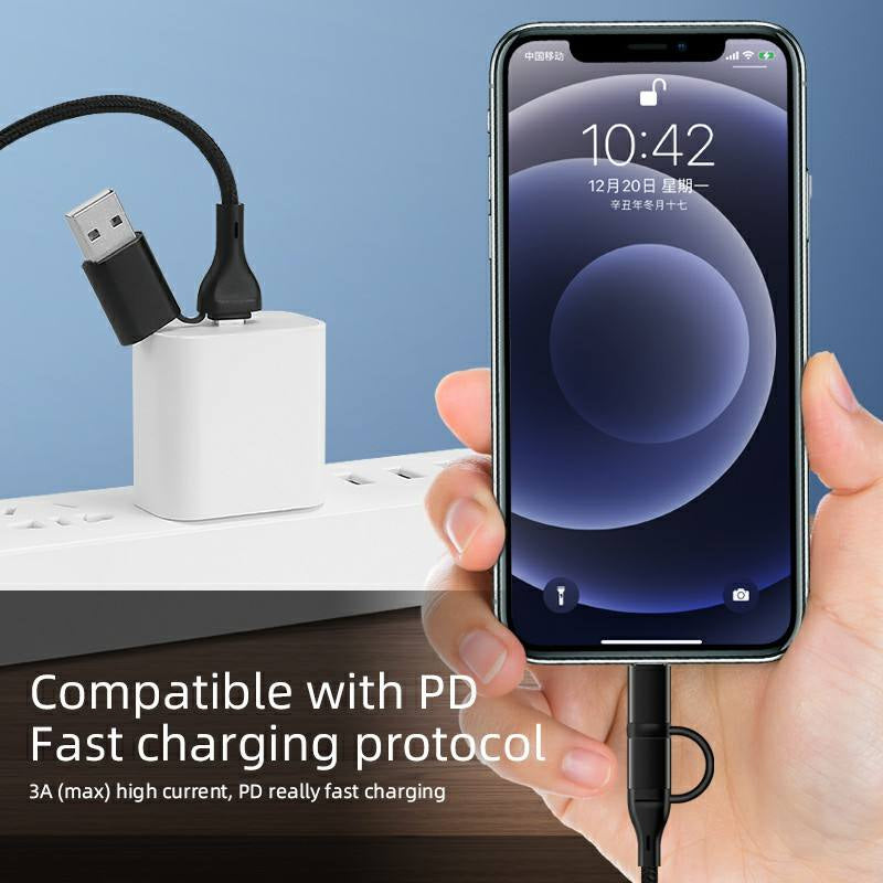 4-in-1 Fast Charging Cable for iPhone & Android | Saudi Arabia