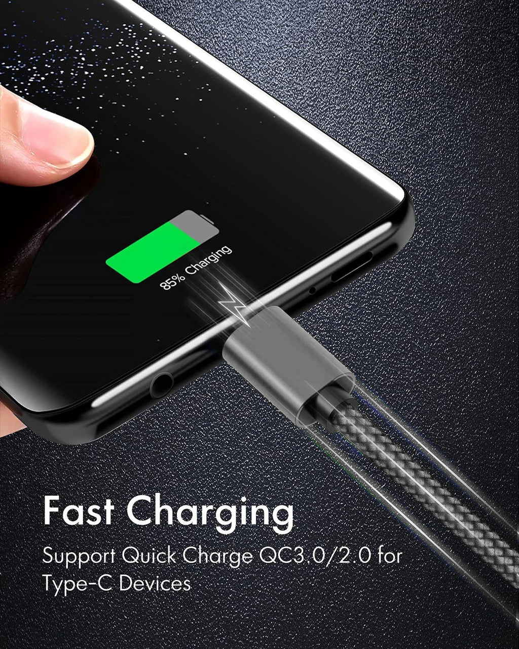 1 Meter USB to Type-C Braided Fast Charging Cable 3.1A | Saudi Arabia