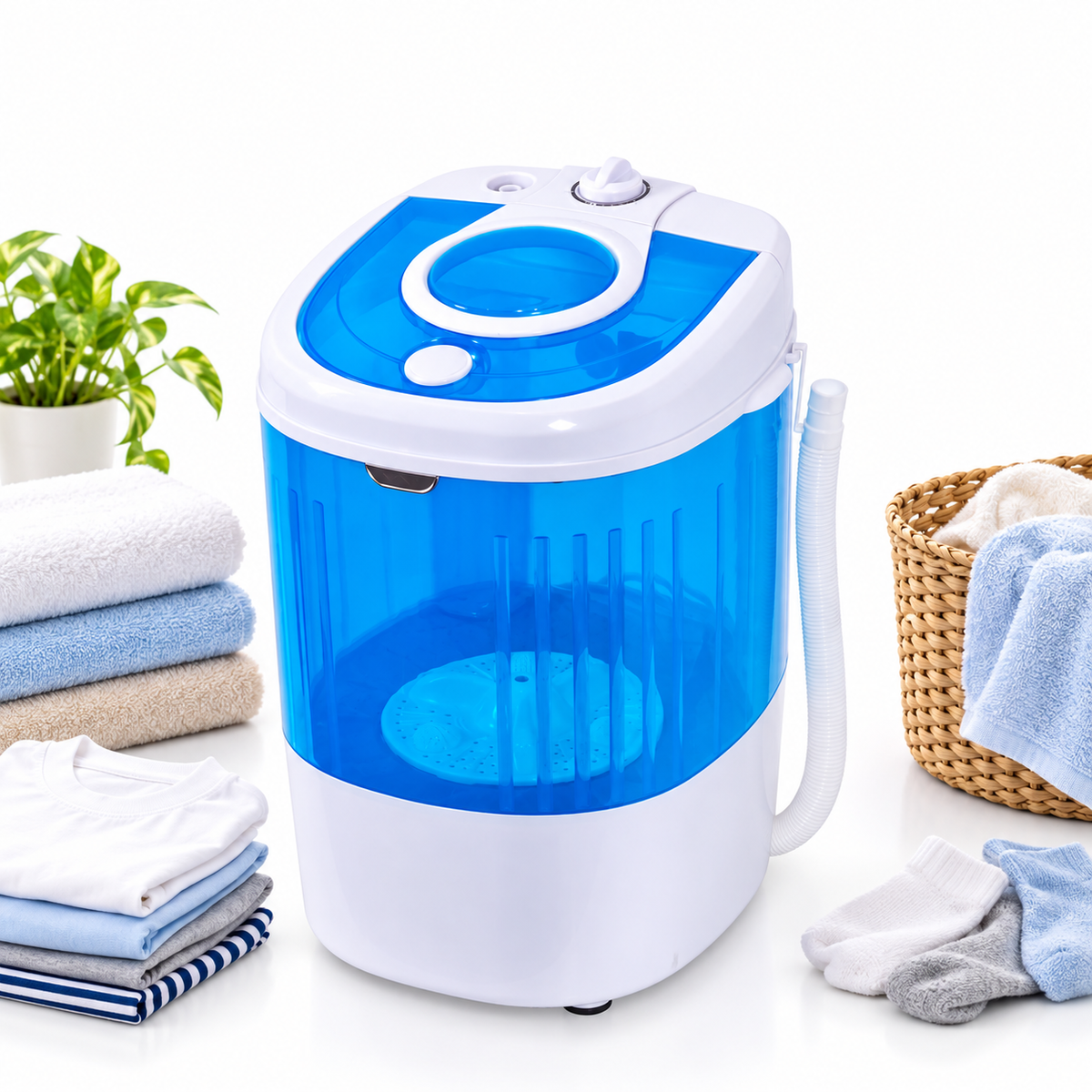 2.5kg Twin-Tub Mini Washing Machine with Spinner
