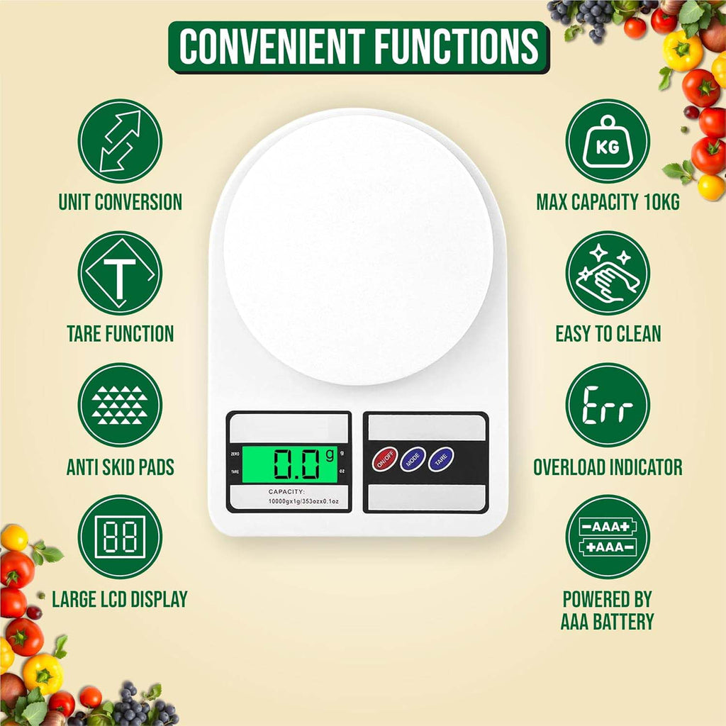 Digital Kitchen Scale with 10kg Capacity