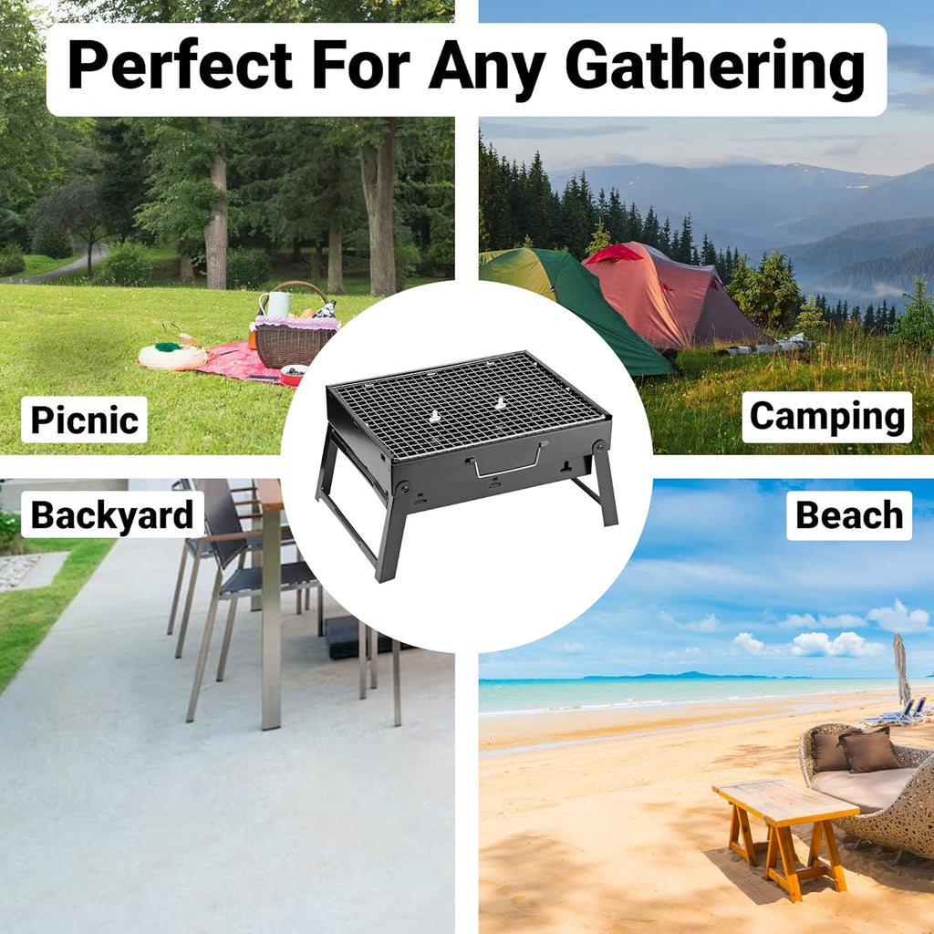 Portable Foldable Stainless Steel Charcoal BBQ Grill in Saudi Arabia | ShopSaudiNow