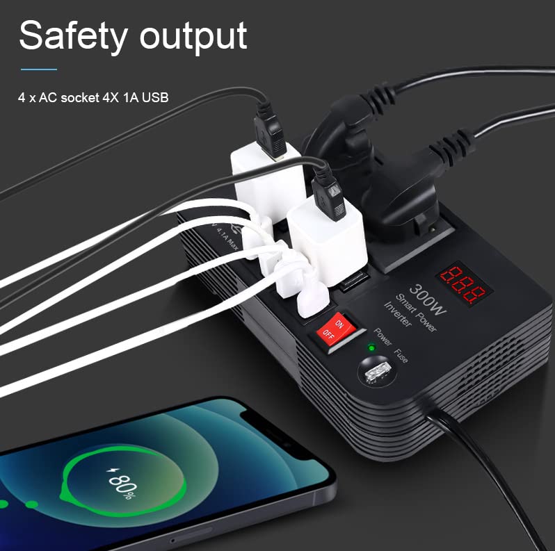 300W Car Power Inverter 12V/24V DC to AC | Saudi Arabia