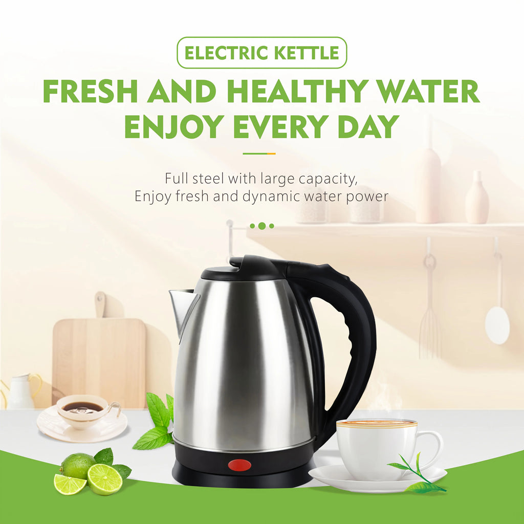 Electric Kettle Set with 2 Ceramic Cups
