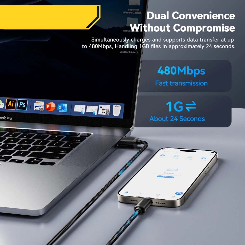 USB-A to USB Type-C Braided Charging Cable in Saudi Arabia
