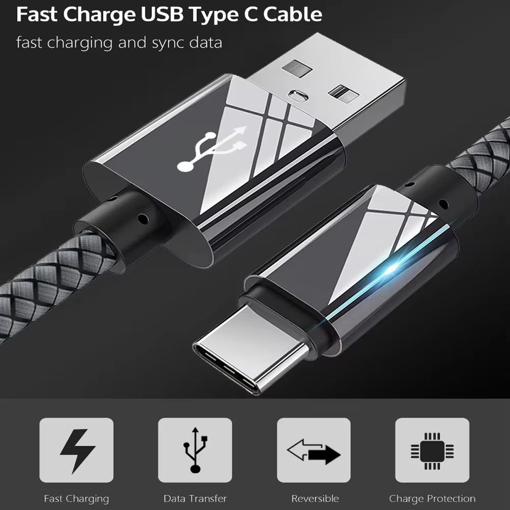 1 Meter USB to Type-C Braided Fast Charging Cable 3.1A | Saudi Arabia