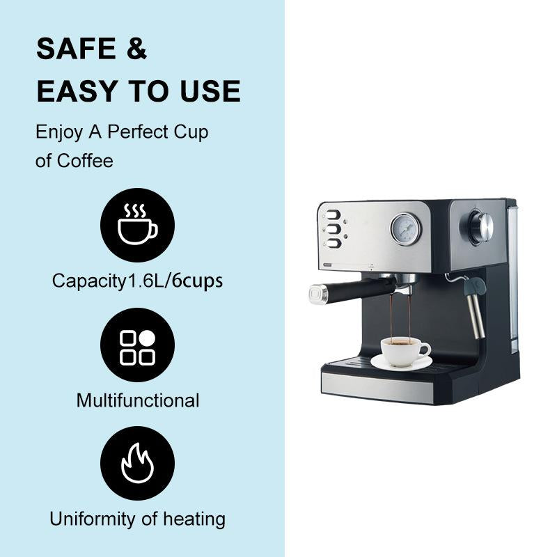 15-BAR ESPRESSO COFFEE MACHINE WITH MILK FROTHER