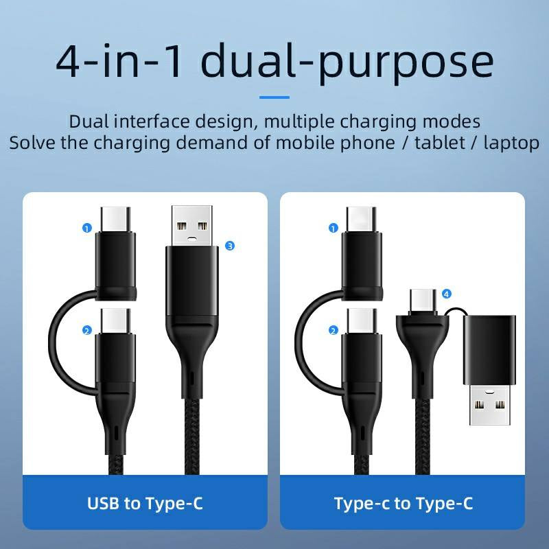 4-in-1 Fast Charging Cable for iPhone & Android | Saudi Arabia