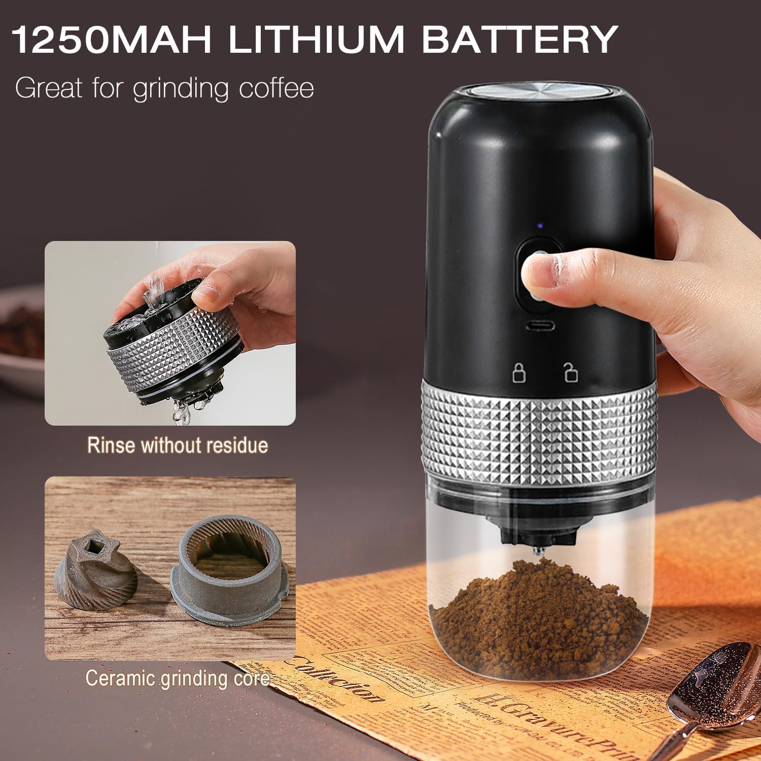 Portable Electric Coffee Grinder with USB-C Charging| ShopSaudiNow