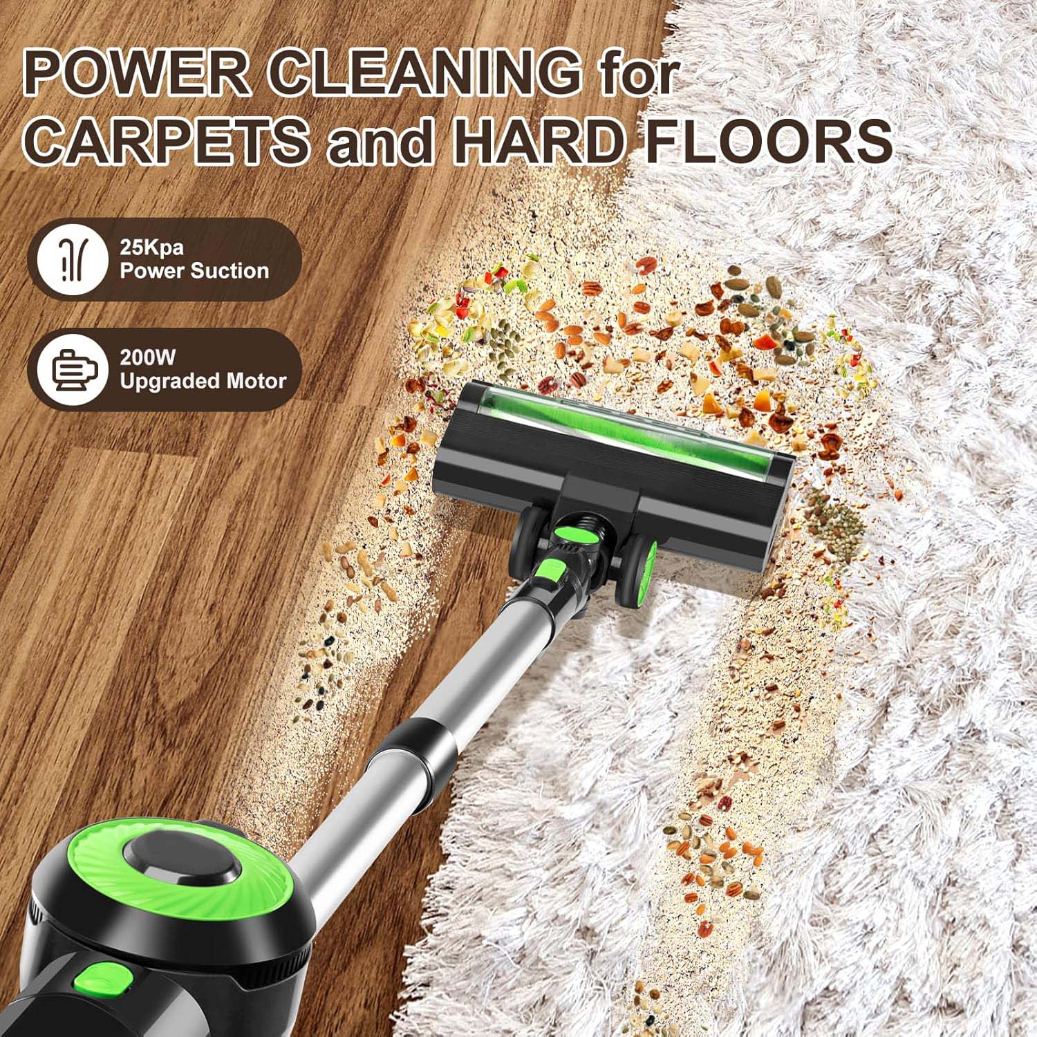 Cordless Stick Vacuum Cleaner with 160W Motor