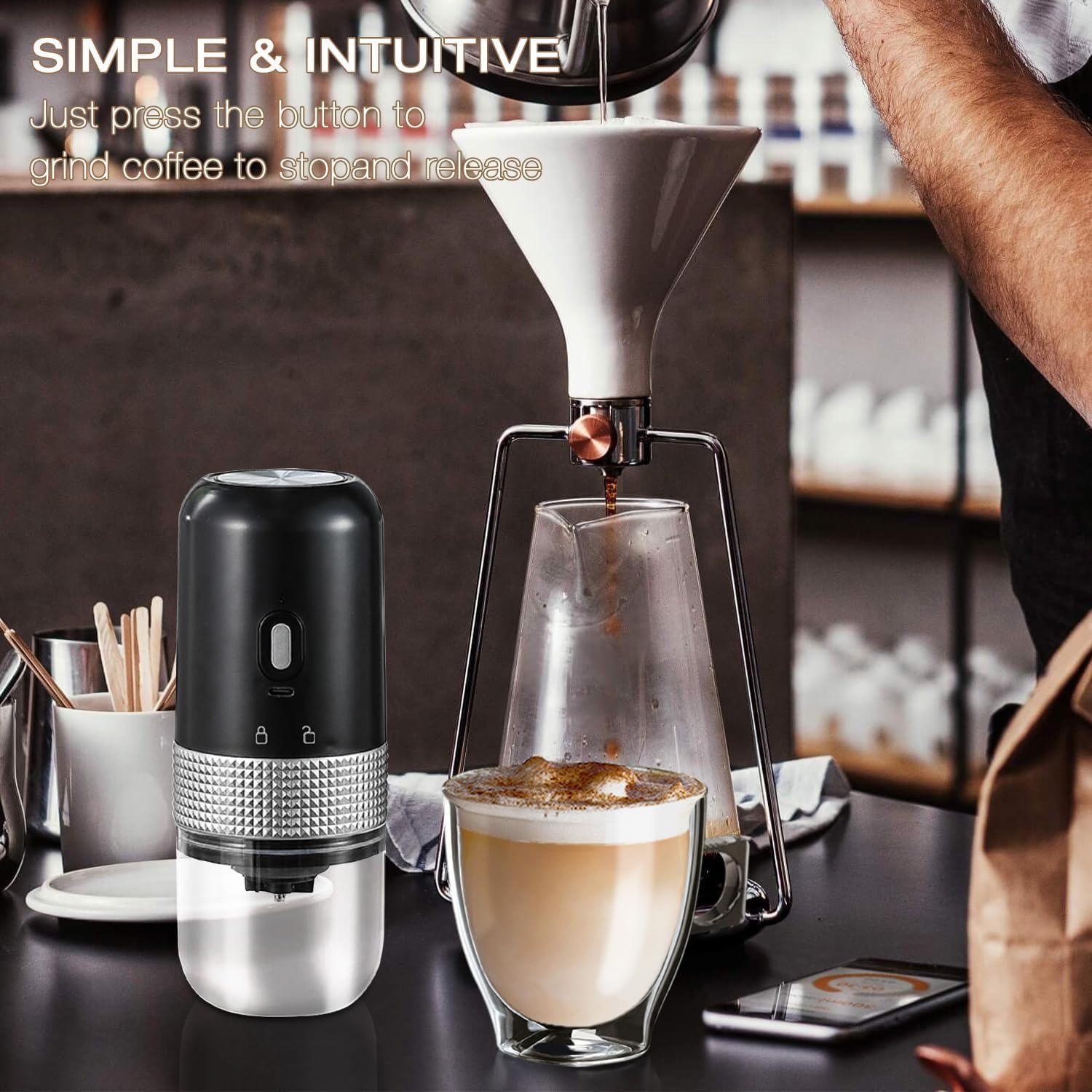 Portable Electric Coffee Grinder with USB-C Charging| ShopSaudiNow
