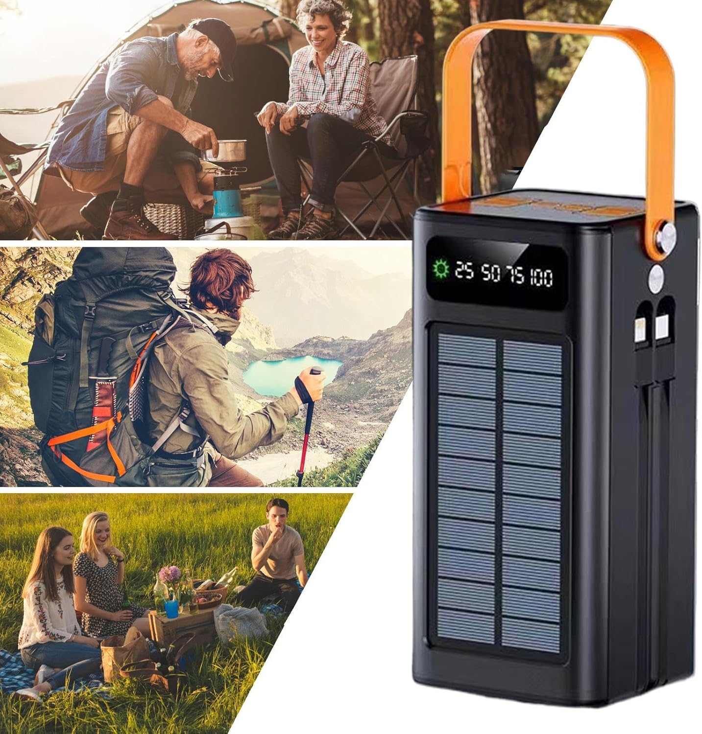Solar Power Bank with LED Lamp 30000mAh | Saudi Arabia
