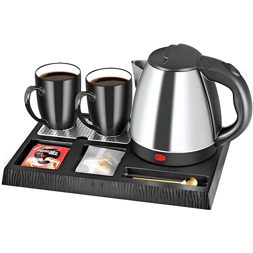 Electric Kettle Set with 2 Ceramic Cups